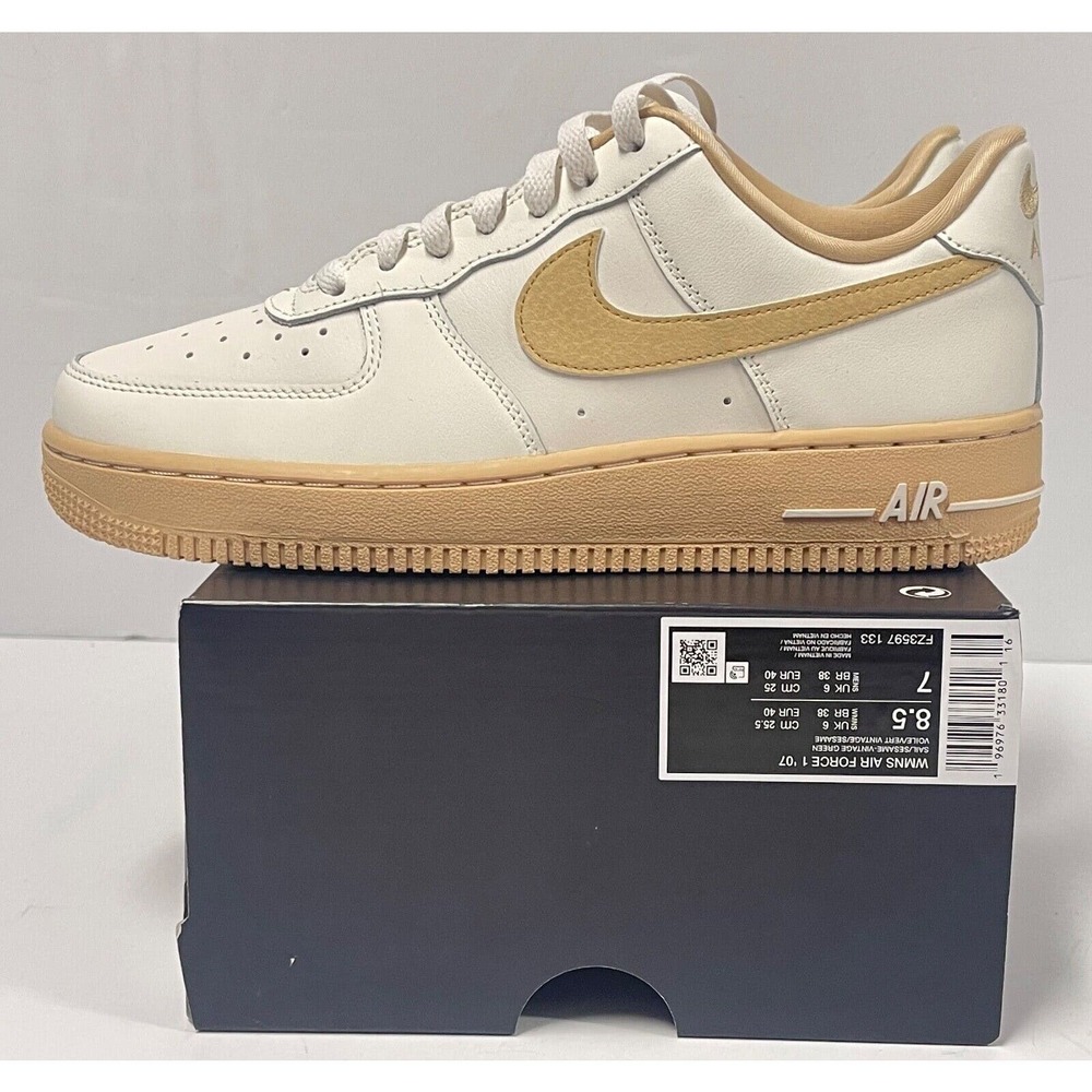 NIKE WOMENS AIR FORCE 1 '07 SAIL SESAME FZ3597 133 SIZE 8.5